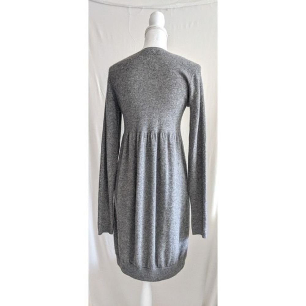 Vince 100% Cashmere Babydoll Long Sleeve‎ Sweater Dress Y2K Phoebe Gray Sz S B27 - Picture 2 of 12